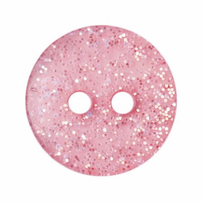 Knoop 13 mm rond glitter licht roze