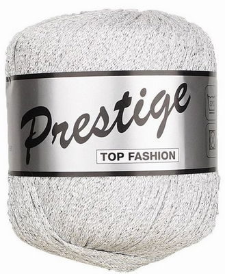Lammy Yarns Prestige 005 wit met zilver op=op 