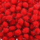 Pompon 25 mm glitter rood (100 stuks)