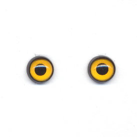 Ogen 12 mm geel met zwarte rand 2 paar 