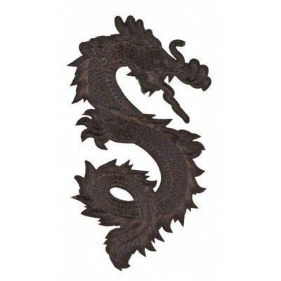 Applicatie draak 13 a 7,5 cm zwart rechts 36493
