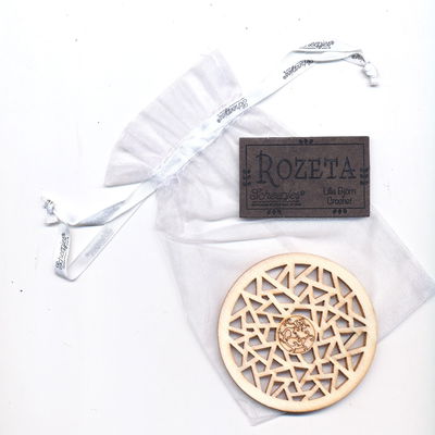 Call 2019 Scheepjes Rozeta label driehoekjes hout en leer op=op 