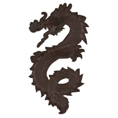 Applicatie draak 13 a 7,5 cm zwart links 36494