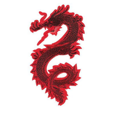 Applicatie draak 13 a 7,5 cm rood links 36492