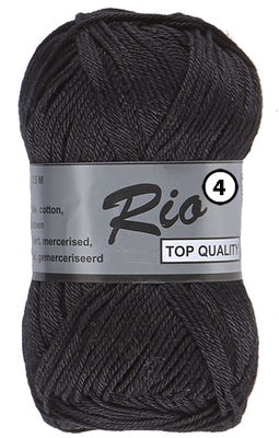 Lammy Yarns Rio 4 - 001 zwart