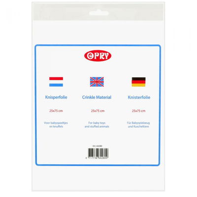 Knisperfolie transparant 25 a 75 cm 1 vel 