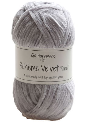 Go handmade Boheme Velvet fine 17601 Light Grey op=op 