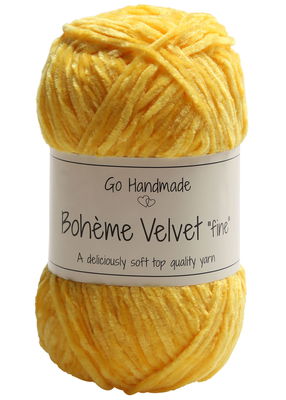 Go handmade Boheme Velvet fine 17615 Giraffe Yellow op=op 