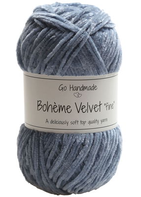 Go handmade Boheme Velvet fine 17605 Dark Grey op=op 