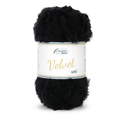 Rellana Garne Velvet uni 002 Zwart op=op 