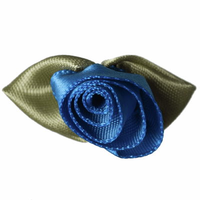 Roosjes blauw met blad 30 a 20 mm 10 stuks 