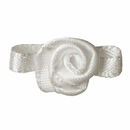 Roosjes gebroken wit met recht blad 20 a 15 mm (10 stuks)