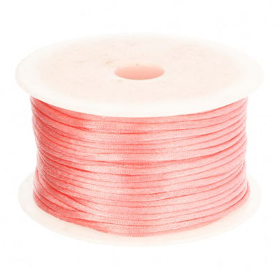 Satijnkoord 3 mm 027 zalm roze - Kumihimo 5 mtr 