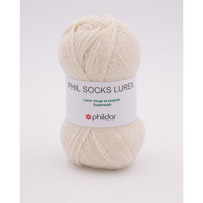 Phildar Phil Socks Lurex ecru op=op uit collectie 