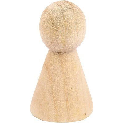 Pop - kegel hout 7 cm 2 stuks 