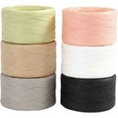 Raffia papier assortiment 7-8 mm - 6 kleuren van 100 meter