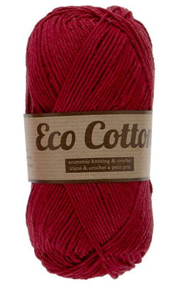 Lammy Yarns Eco Cotton 042 rood donker op=op uit collectie 