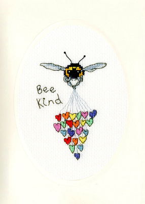 Borduurpakket kaart - Bee Kind