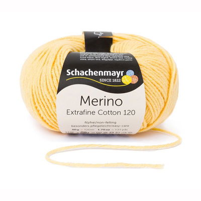 Schachenmayr Merino Extrafine Cotton 120 - 520 geel op=op 