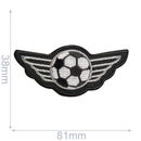 Applicatie voetbal met vleugels 38 a 81 mm