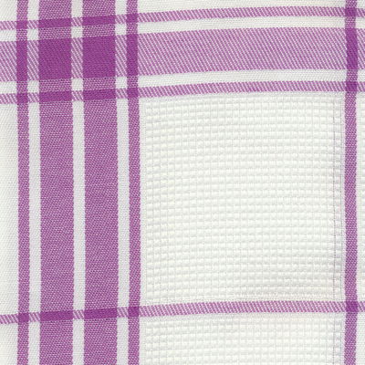 Theedoek geruit lila met aida blokken 27 st 