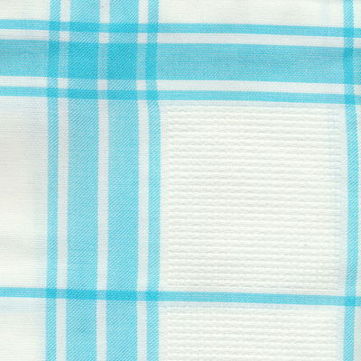 Theedoek geruit aqua met aida blokken 27 st 