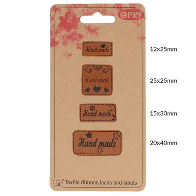 Applicatie skai-leren label Handmade 4 stuks 