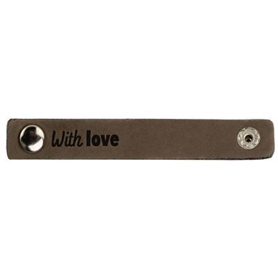 Leren Label - With Love 002 Groen 100 a 15 mm 2 stuks 