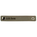 Leren Label - With Love 003 Bruin grijs 100 a 15 mm (2 stuks)