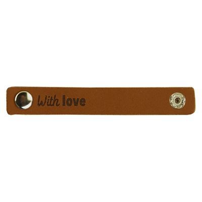 Leren Label - With Love 004 Cognac 100 a 15 mm 2 stuks 