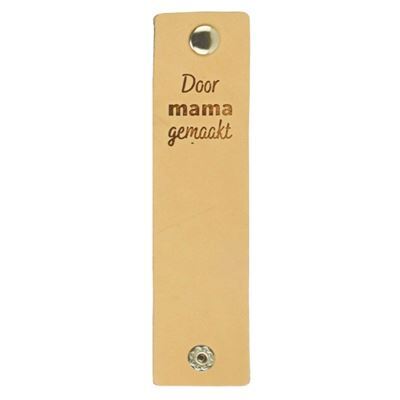 Leren Label - Door mama gemaakt 001 Naturel 120 a 30 mm 2 stuks 