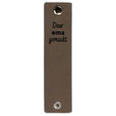 Leren Label - Door Oma gemaakt 003 bruin grijs 120 a 30 mm (2 stuks)