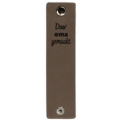 Leren Label - Door Oma gemaakt 003 bruin grijs 120 a 30 mm 2 stuks 