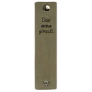 Leren Label - Door Oma gemaakt 002 groen 120 a 30 mm (2 stuks)