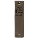 Leren Label - Love you to the moon and back 003 bruin grijs 120 a 30 mm (2 stuks)