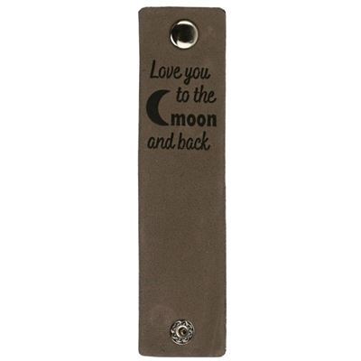 Leren Label - Love you to the moon and back 003 bruin grijs 120 a 30 mm 2 stuks 