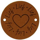 Leren Label rond - Lief 04 Cognac 35 mm (2 stuks)