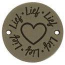 Leren Label rond - Lief 02 groen 35 mm (2 stuks)