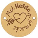 Leren Label rond - met liefde gemaakt 01 naturel 35 mm (2 stuks)