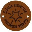 Leren Label rond - Twinkle kleine ster 04 Cognac 35 mm (2 stuks)