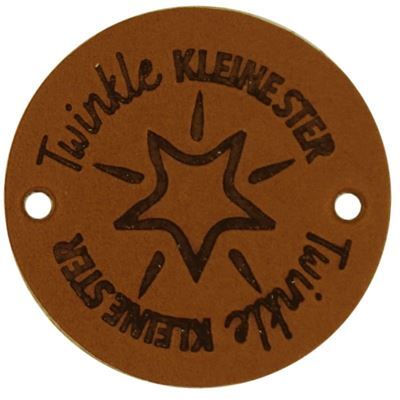 Leren Label rond - Twinkle kleine ster 04 Cognac 35 mm 2 stuks 
