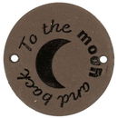 Leren Label rond - To the moon and back 03 bruin grijs 35 mm (2 stuks)
