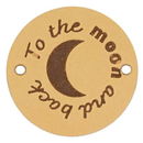 Leren Label rond - To the moon and back 01 naturel 35 mm (2 stuks)