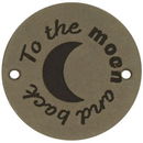 Leren Label rond - To the moon and back 02 groen 35 mm (2 stuks)