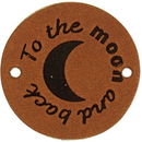 Leren Label rond - To the moon and back 04 cognac 35 mm (2 stuks)