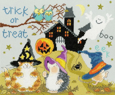 Borduurpakket dieren - Trick or treat