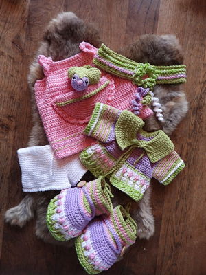 Haakpakket XXL Funny kledingset 0022 Birdy pink op=op uit collectie 