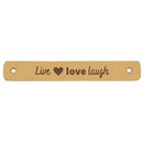Leren Label - Live love laugh 01 naturel 7 a 1 cm (2 stuks)
