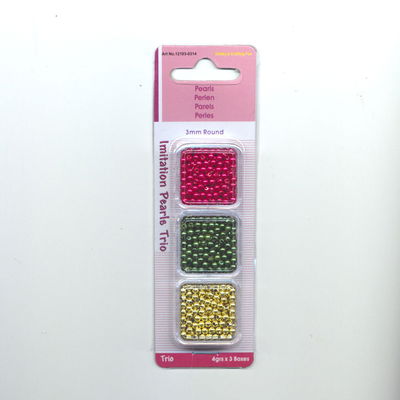 kraal 3 mm kerst - 3 kleuren 0314