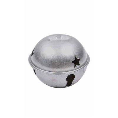 Belletje 8-9 cm mat zilver met ster 2 stuks 